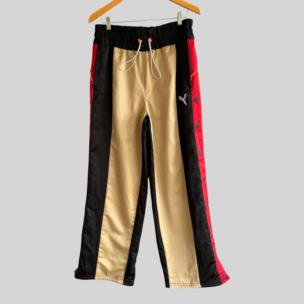 Puma June Ambrose Diggins Breakaway Pants Womens M Quilted Black Urban Red WNBA